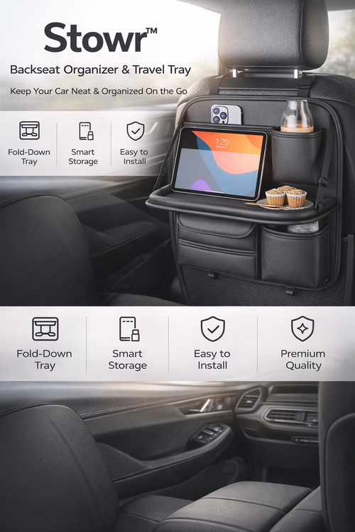 Stowr™ Backseat Organizer & Travel Tray