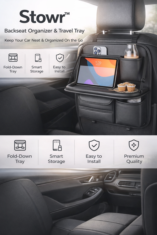 Stowr™ Backseat Organizer & Travel Tray