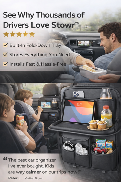 Stowr™ Backseat Organizer & Travel Tray
